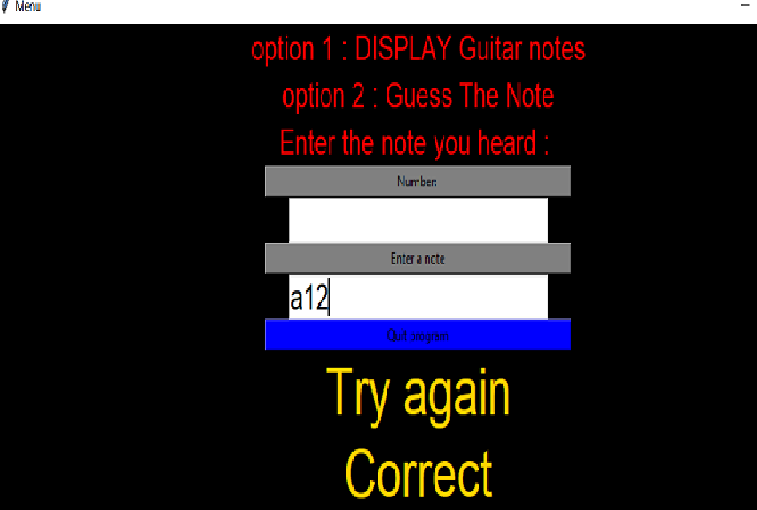 picture of the main menu